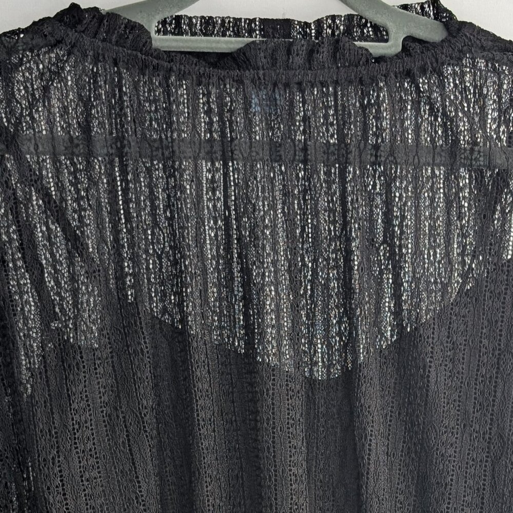 CeCe Women's Ruffled Sleeveless Blouse Black Size L $45.00 NWT